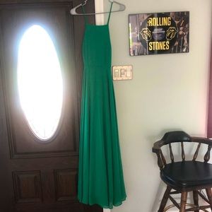 Long green lulus dress size small